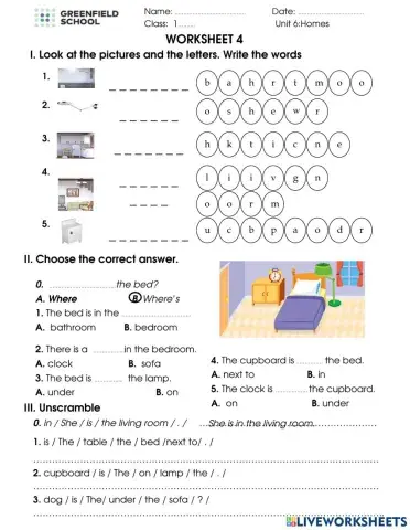 Look 1. unit 6. Worksheet 4