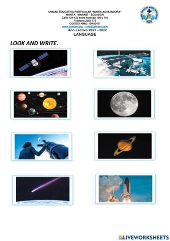 Outer space vocabulary