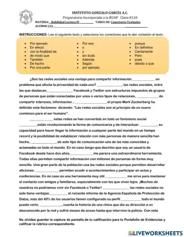 Conectores textuales