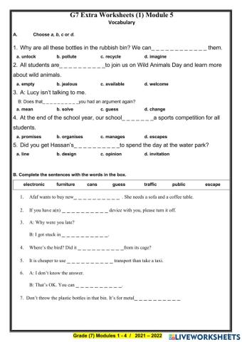 G7 Extra Worksheets (1)  5A  Report. 3
