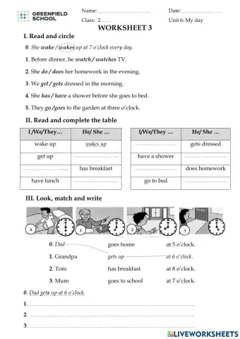 Look 2. Unit 6. Worksheet 3
