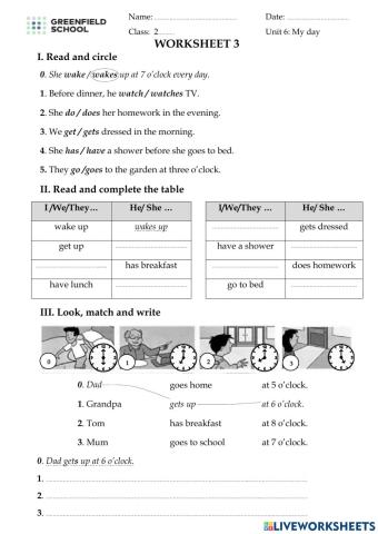 Look 2. Unit 6. Worksheet 3