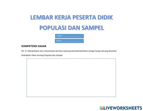 LKPD Populasi dan Sample
