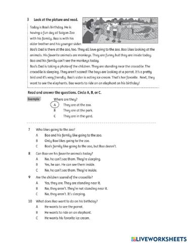 Reading about the animals at the zoo