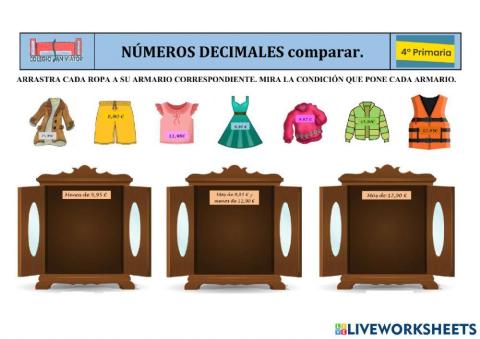 NÚMEROS DECIMALES comparar