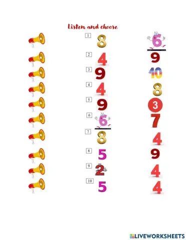 Number listen and choose