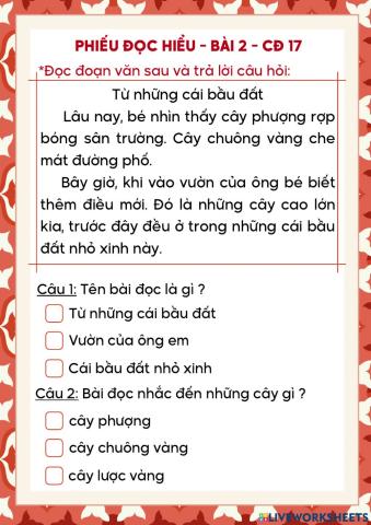 Đọc hiểu Tuần 17-Bài 2