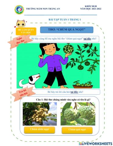 Bài thơ chùm quả ngọt