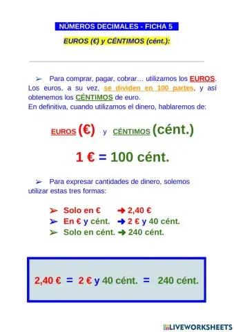 Euros y céntimos