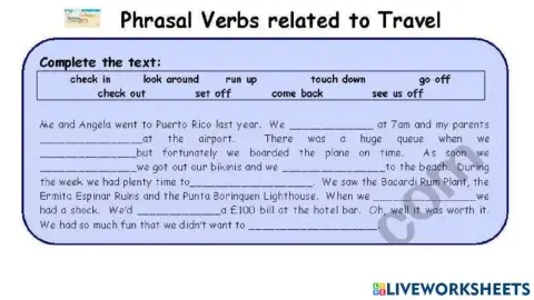 Phrasal verbs-Travelling