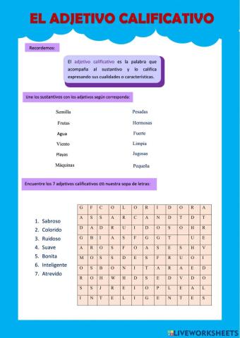 El adjetivo calificativo