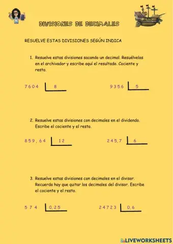 Divisiones de decimales