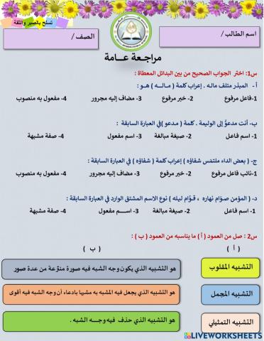 مراجعة نحو + بلاغة 11