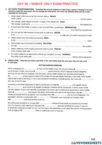 Day 56. Exam practice