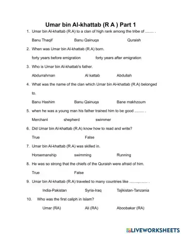 Umar ibn al Khattab(RA) Part 1