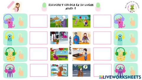 Comprensión frases. Nivel 1