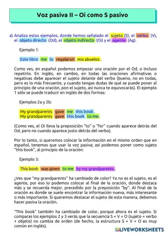 Passive voice II - Oi as passive S