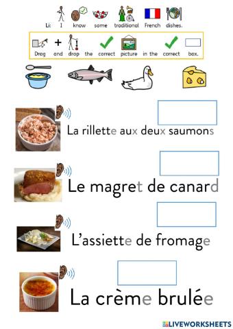 Traditional French dishes