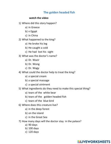 The Golden Headed Fish