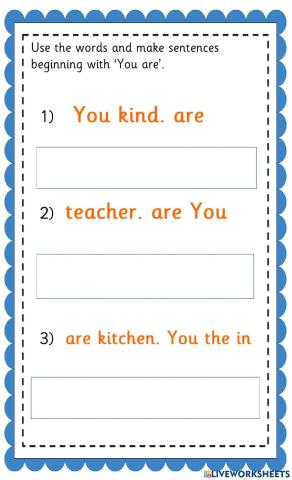 Sentence Pattern - You Are