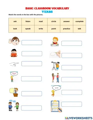 Classroom Vocabulary -Verbs
