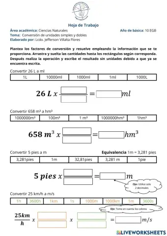 Conversiones de unidades