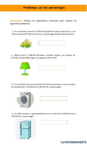 Problemas con los porcentajes