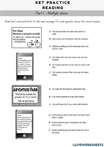 KET Practice (Reading)