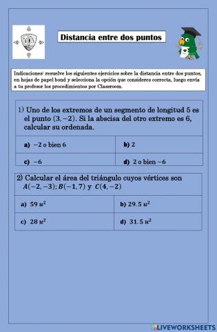 Distancia entre dos puntos