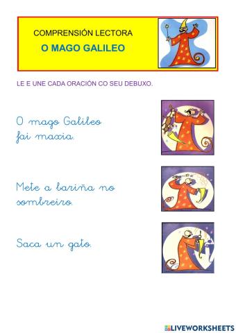 Comprensión lectora O MAGO GALILEO