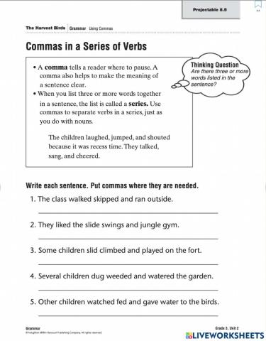 Commas in a Series of Verbs
