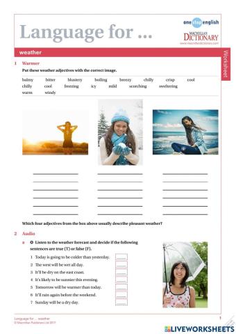 Language for weather