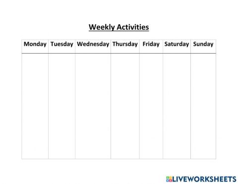 Weekly Activities