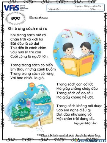 Vietnamese Week 16- Đọc thơ
