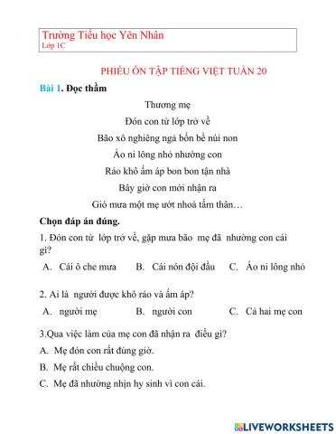 Tuần 20