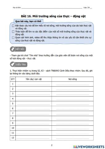 Môi trường sống