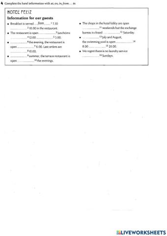 Taking a reservation 2