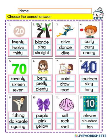 English Year 3 revision m1