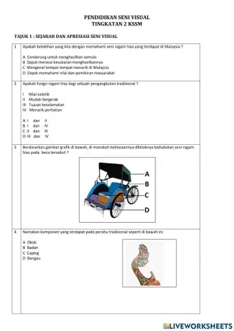 TINGKATAN 2 Tajuk 1 : Sejarah dan Apresiasi Seni Visual