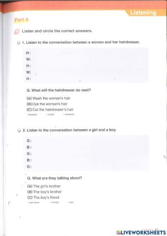 Toefl primary 1 Unit 2 Listening Part 4-5