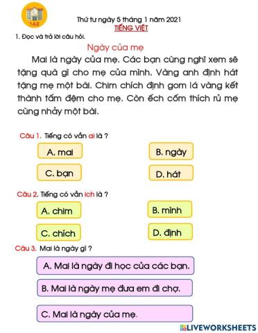 Tiếng Việt lớp 1