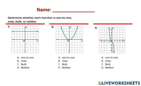 One to one and onto functions