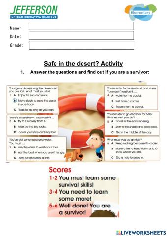 Safe in the desert? - Reading and Listening