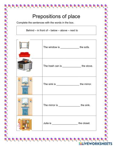 Place prepositions