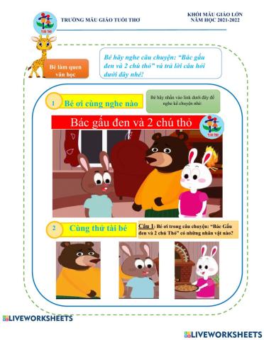 Truyện Bác Gấu đen và hai chú Thỏ