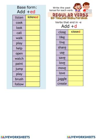 Regular verbs