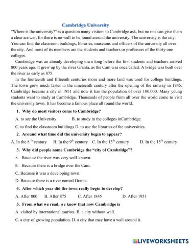 Cambridge university