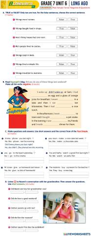 Grade 7 Unit 6 Long Ago - Past Simple (Negative - Questions)