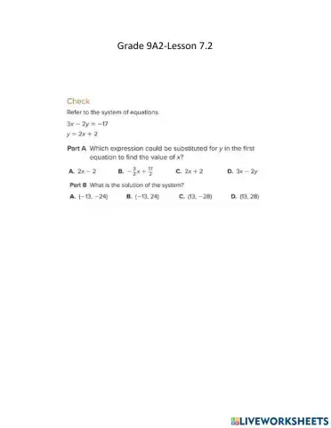 Solve system of equations