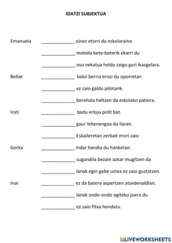 Subjektua idatzi